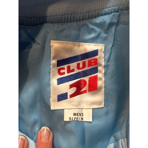 Vtg Varsity Jacket High School Monterey Plainsman Texas Satin Size Medium Blue - Picture 9 of 9